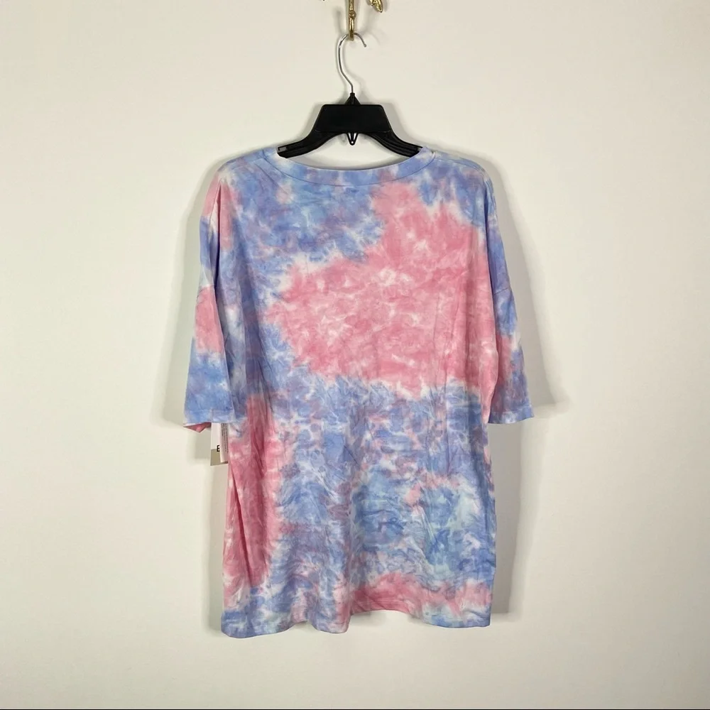 Bp. Oversize Graphic Tee In Purple Tie Dye Dazed Amused - Picture 5 of 6